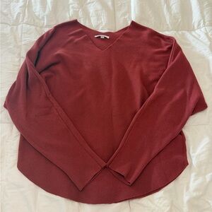 Vila Milano Rust Red Long Sleeve Knit Tunic Sweater Top L